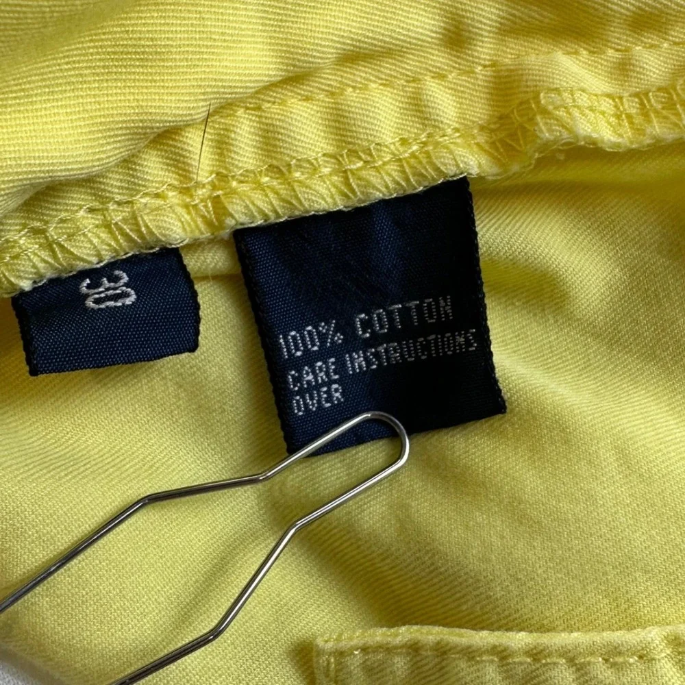 Polo Ralph Lauren Mens Yellow Cotton Chino Shorts Size 30 Preppy Classic Twill